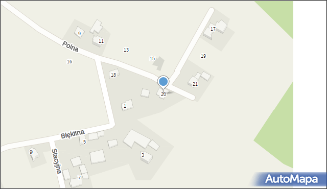 Suszec, Polna, 20, mapa Suszec