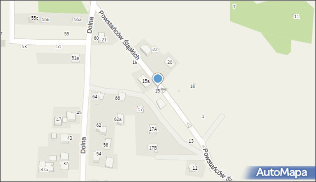 Suszec, Powstańców Śląskich, 15, mapa Suszec