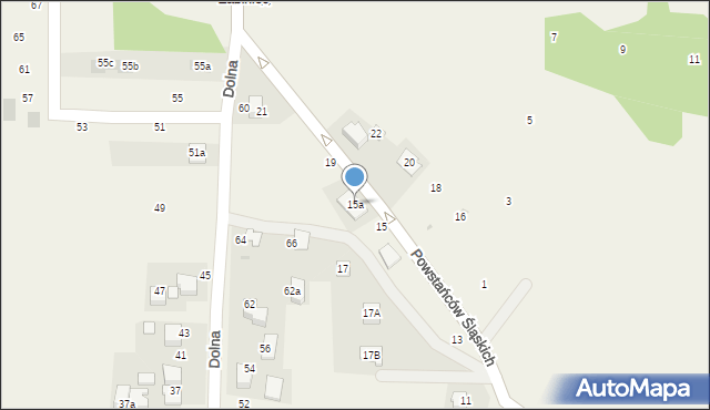Suszec, Powstańców Śląskich, 15a, mapa Suszec