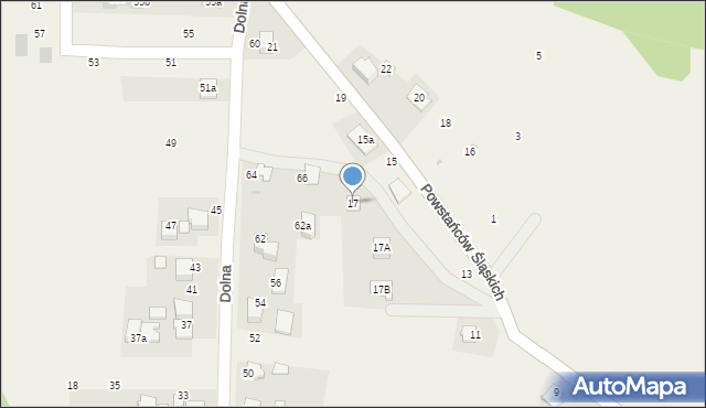 Suszec, Powstańców Śląskich, 17, mapa Suszec