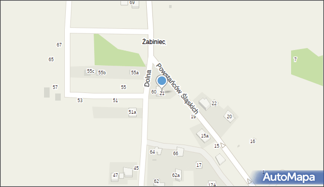 Suszec, Powstańców Śląskich, 21, mapa Suszec