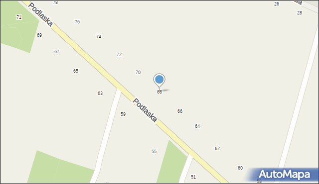 Suszno, Podlaska, 68, mapa Suszno