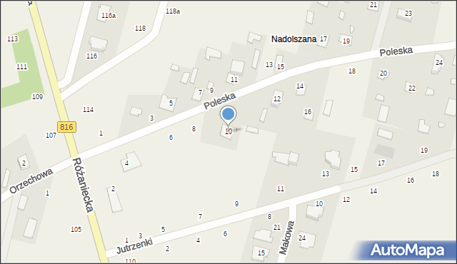 Suszno, Poleska, 10, mapa Suszno