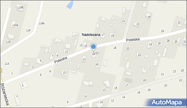 Suszno, Poleska, 14, mapa Suszno