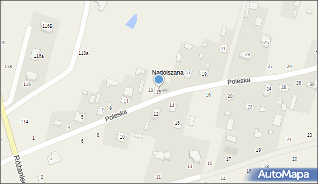 Suszno, Poleska, 15, mapa Suszno