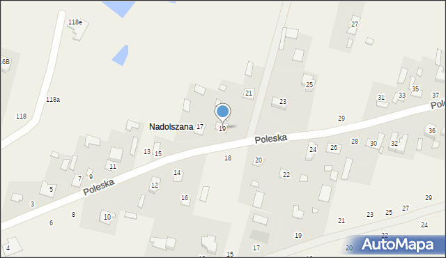 Suszno, Poleska, 19, mapa Suszno