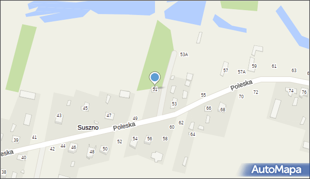 Suszno, Poleska, 51, mapa Suszno