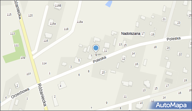Suszno, Poleska, 9, mapa Suszno