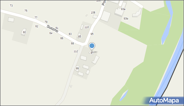 Suszno, Poleska, 97, mapa Suszno