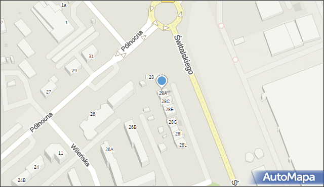 Suwałki, Północna, 28A, mapa Suwałk