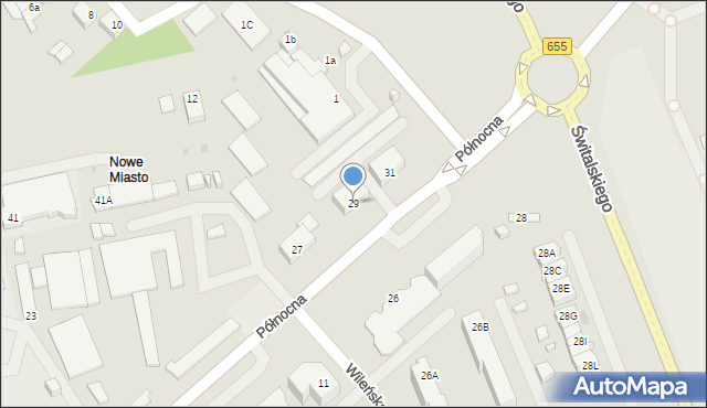 Suwałki, Północna, 29, mapa Suwałk