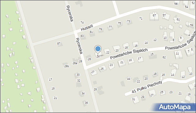 Suwałki, Powstańców Śląskich, 24, mapa Suwałk