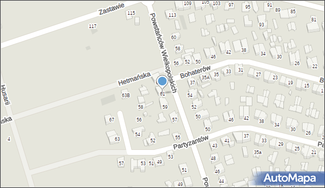 Suwałki, Powstańców Wielkopolskich, 61, mapa Suwałk