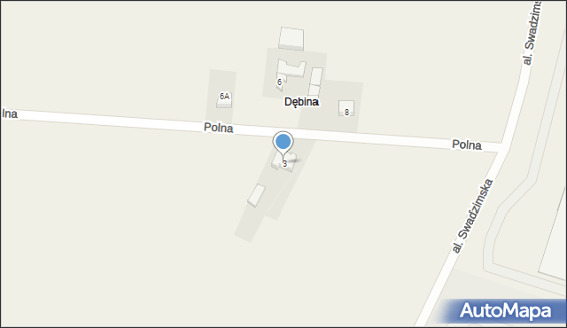 Swadzim, Polna, 3, mapa Swadzim