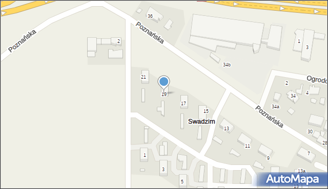 Swadzim, Poznańska, 19, mapa Swadzim