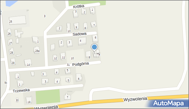 Swarożyn, Podgórna, 7b, mapa Swarożyn