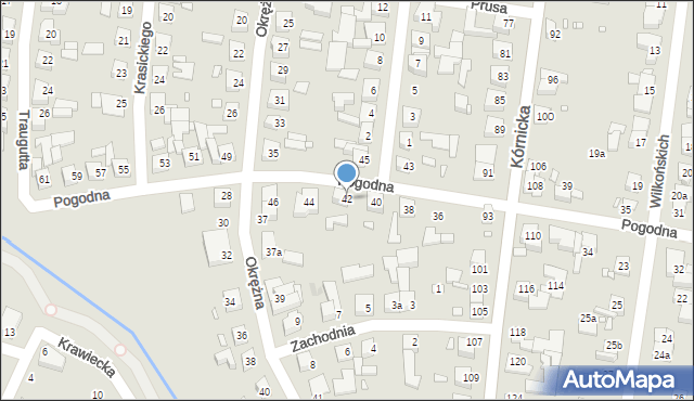 Swarzędz, Pogodna, 42, mapa Swarzędz