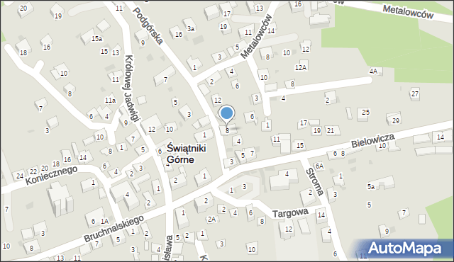 Świątniki Górne, Podgórska, 8, mapa Świątniki Górne