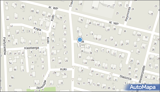 Świdnik, Pola Wincentego, 1, mapa Świdnika