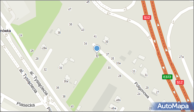 Świdnik, Poligonowa, 32, mapa Świdnika