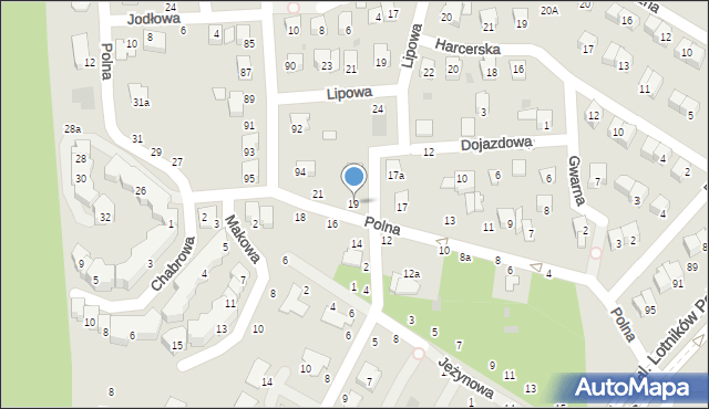 Świdnik, Polna, 19, mapa Świdnika