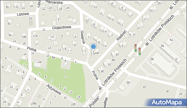 Świdnik, Polna, 3, mapa Świdnika