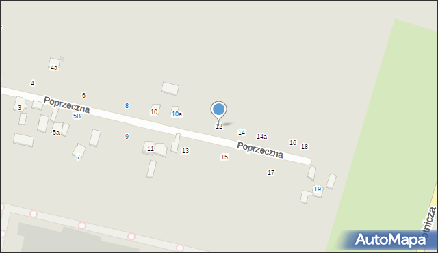 Świdnik, Poprzeczna, 12, mapa Świdnika