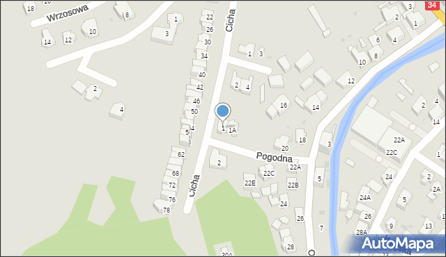 Świebodzice, Pogodna, 1, mapa Świebodzice