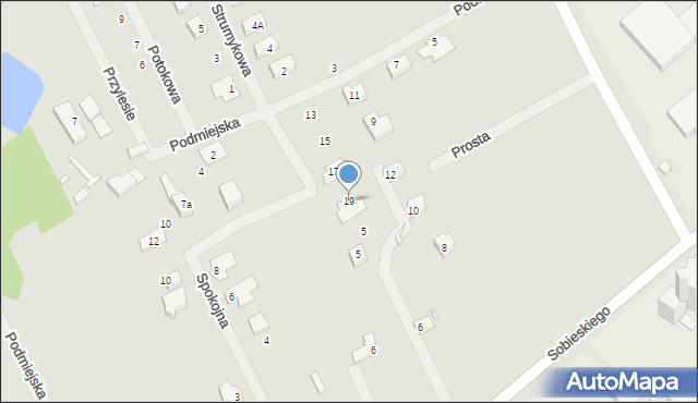 Świebodzin, Podmiejska, 19, mapa Świebodzin