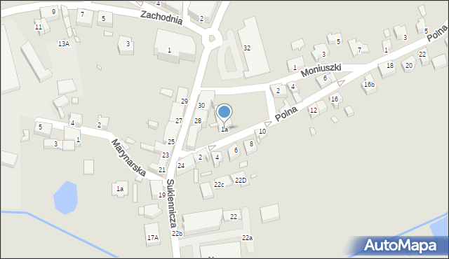 Świebodzin, Polna, 1a, mapa Świebodzin