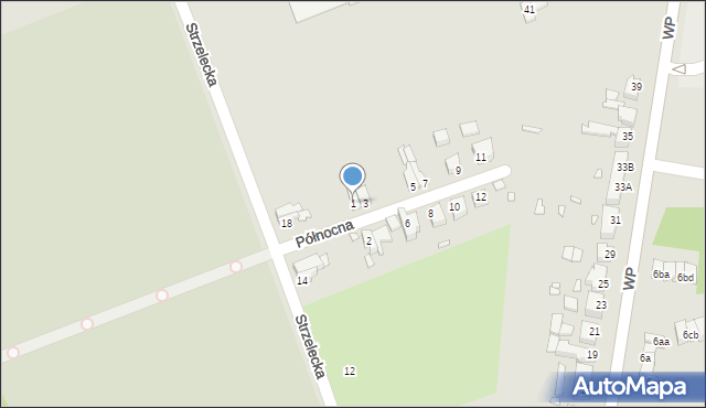 Świebodzin, Północna, 1, mapa Świebodzin