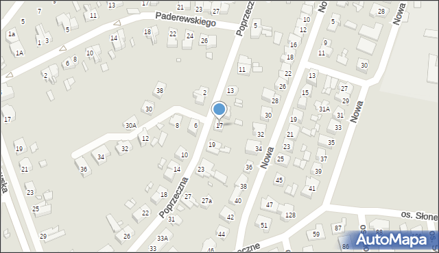 Świebodzin, Poprzeczna, 17, mapa Świebodzin