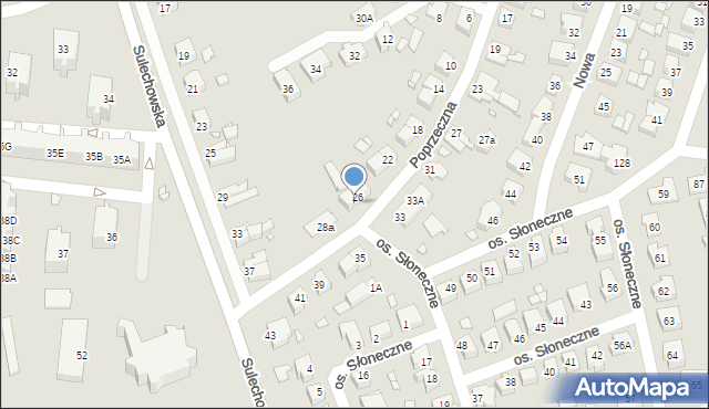 Świebodzin, Poprzeczna, 28, mapa Świebodzin