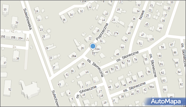 Świebodzin, Poprzeczna, 33, mapa Świebodzin