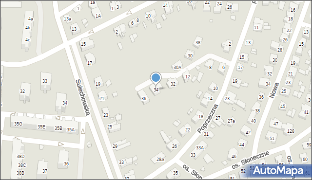 Świebodzin, Poprzeczna, 34, mapa Świebodzin