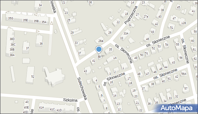 Świebodzin, Poprzeczna, 39, mapa Świebodzin