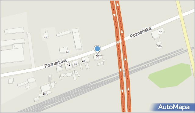 Świebodzin, Poznańska, 50, mapa Świebodzin