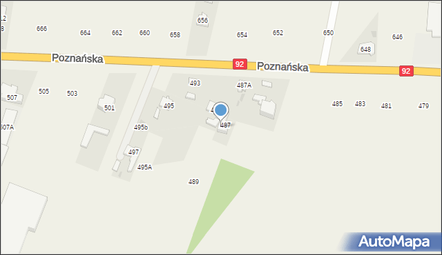 Święcice, Poznańska, 489a, mapa Święcice