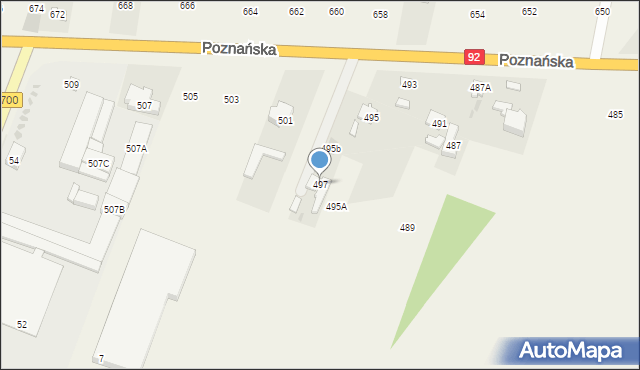 Święcice, Poznańska, 497, mapa Święcice