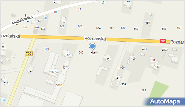 Święcice, Poznańska, 503, mapa Święcice