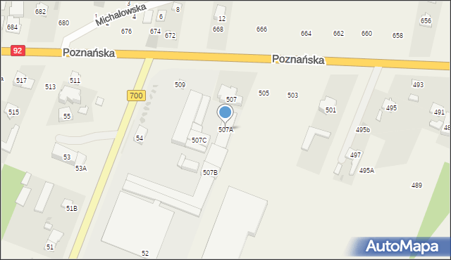 Święcice, Poznańska, 507A, mapa Święcice