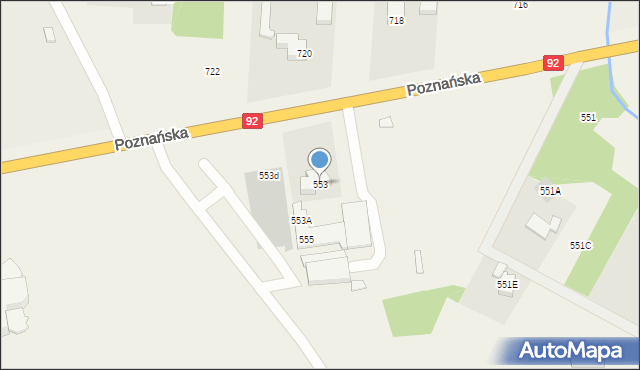 Święcice, Poznańska, 553, mapa Święcice