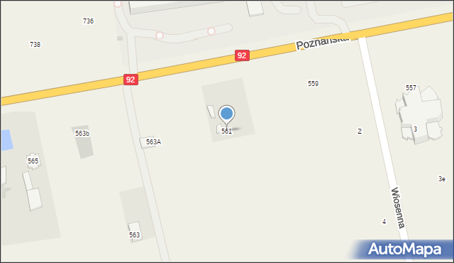 Święcice, Poznańska, 561, mapa Święcice