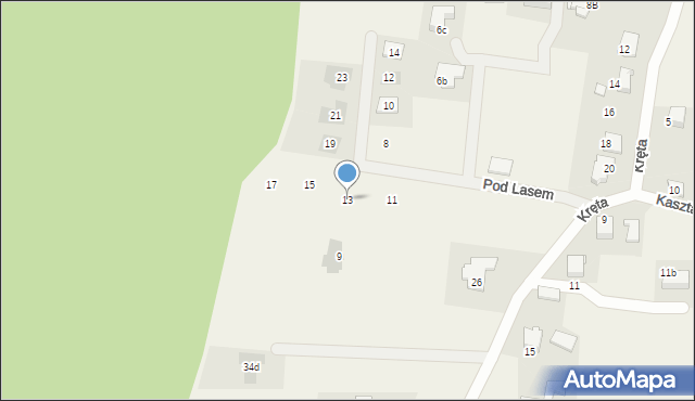 Świerczyniec, Pod Lasem, 13, mapa Świerczyniec