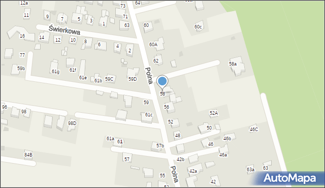 Świerklaniec, Polna, 58, mapa Świerklaniec