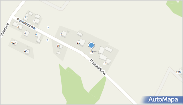 Świerklany, Powstańców, 13, mapa Świerklany