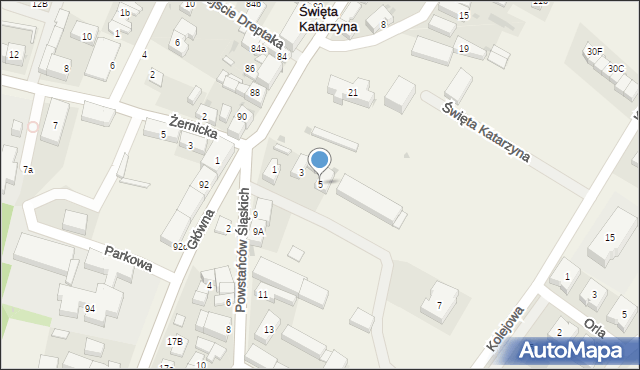 Święta Katarzyna, Powstańców Śląskich, 5, mapa Święta Katarzyna