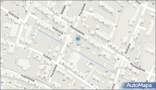 Świętochłowice, Pocztowa, 8A, mapa Świętochłowice
