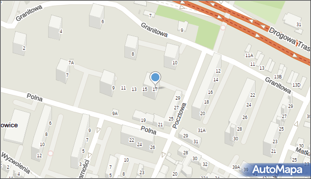 Świętochłowice, Polna, 17, mapa Świętochłowice