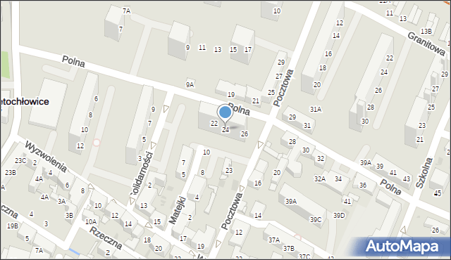 Świętochłowice, Polna, 24, mapa Świętochłowice